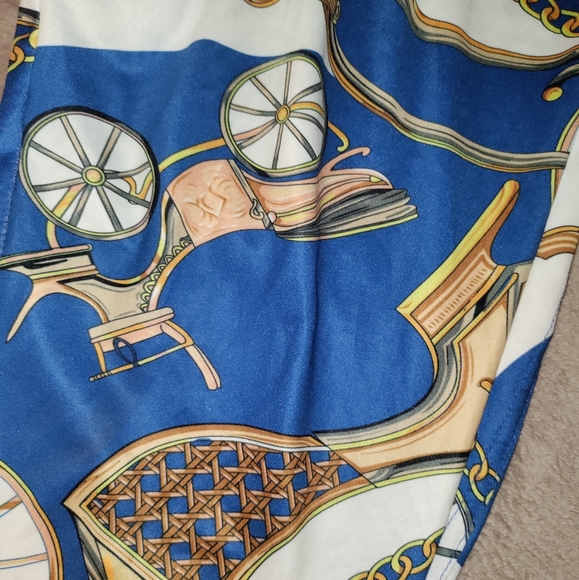 🆕Fashion Nova | Womens Blue & Gold Chain Link Print Leggings Size XS - Picture 3 of 10